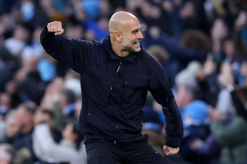 Fußball, Männer, UEFA Champions League, RB Leipzig - Manchester City FC: Josep "Pep" Guardiola Sala (Manchester City, Cheftrainer, head coach) bei der Pressekonferenz; Porträt, Einzelbild